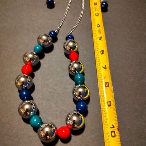 Necklace with matching beaded earrings